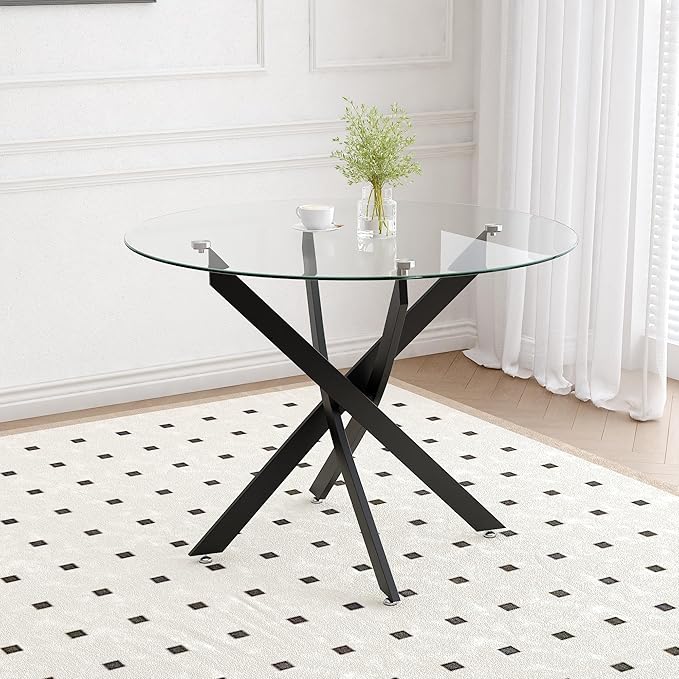 Glass Dining Table Modern Kitchen Table - Image 3