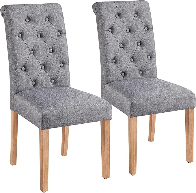 Yaheetech Dining Chairs Set of 2 Fabric Upholstered Dining Room Chairs by Yaheetech