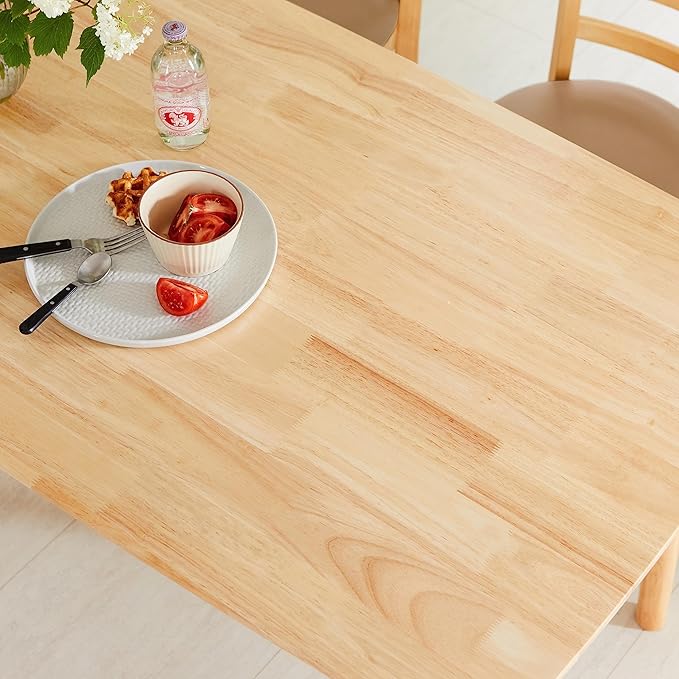 Livinia Aslan 70.9" Malaysian Oak Rectangular Wooden Dining Table/Large Solid - Image 5