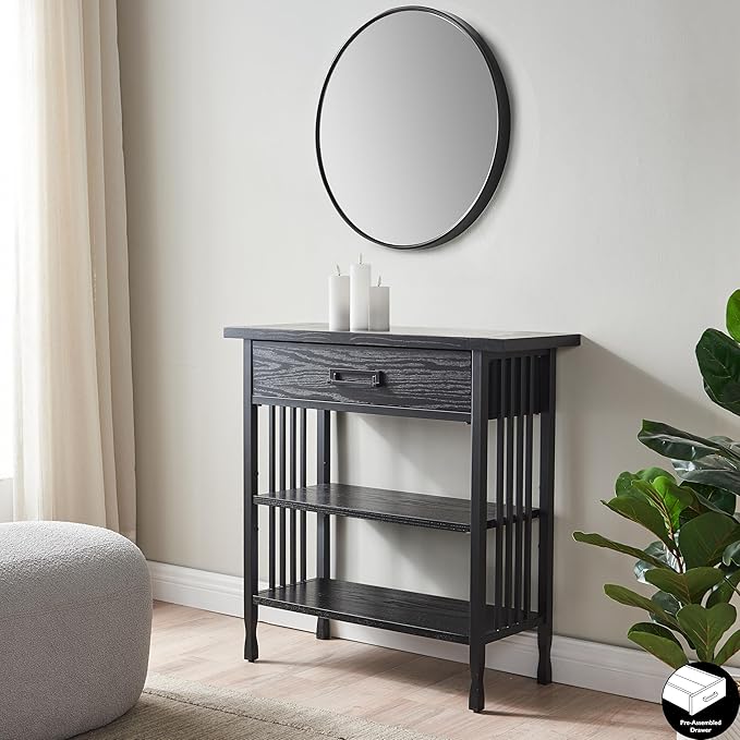 Leick Home 11261-BK Ironcraft Rustic Foyer Bookcase - Image 2