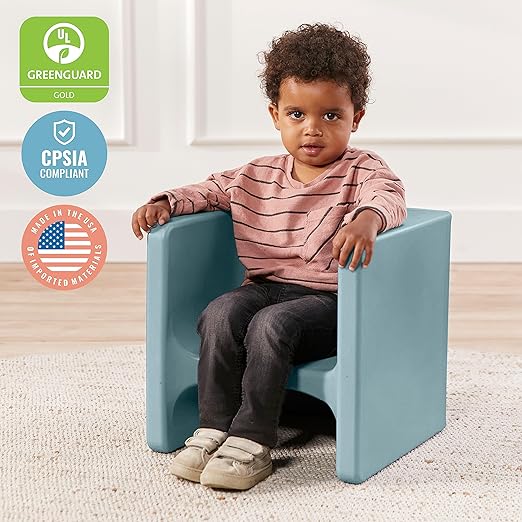 ECR4Kids Tri-Me Table and Cube Chair Set, Powder Blue - Image 7