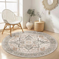 GENIMO 4FT Round Area Rugs for Living Room, Circle Rugs Machine Washable Low by GENIMO