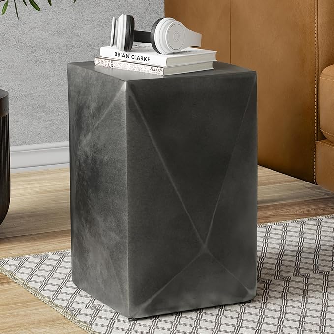 SIMPLIHOME Danner Metal Side Table in Graphite, 14-inch Round, Cast Aluminum - Image 2