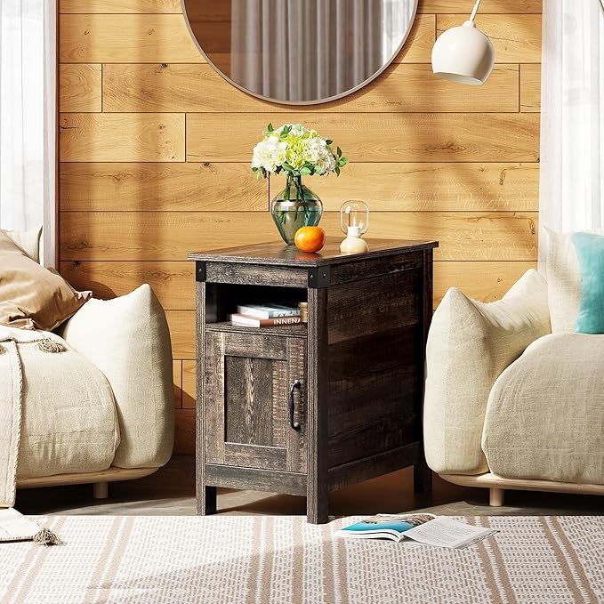 WLIVE End Table with Charging Station, Side Table with USB Ports and Outlets - Image 7