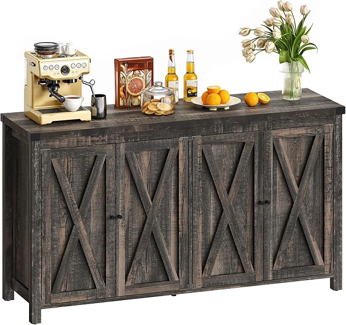 DWVO Buffet Cabinet with Storage, Farmhouse Coffee Bar Cabinets Kitchen Table by DWVO