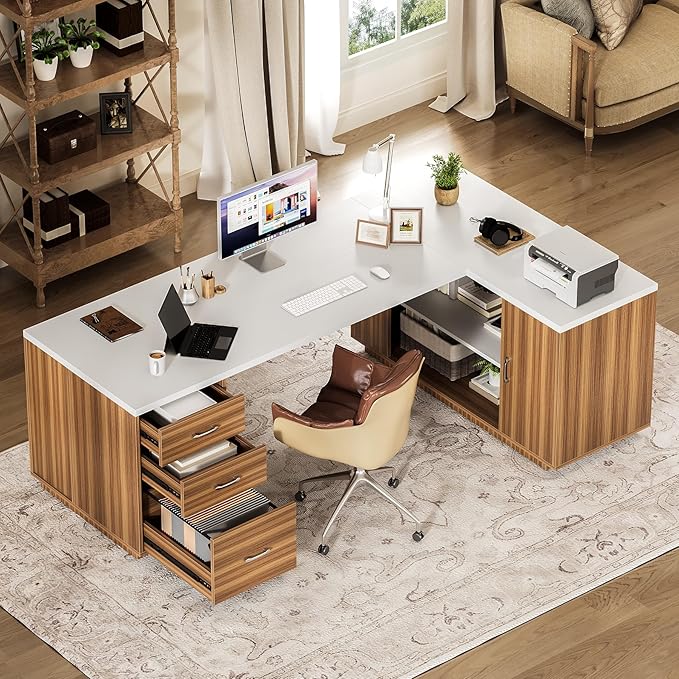 LITTLE TREE 87-Inch Modern Executive Desk - Image 6