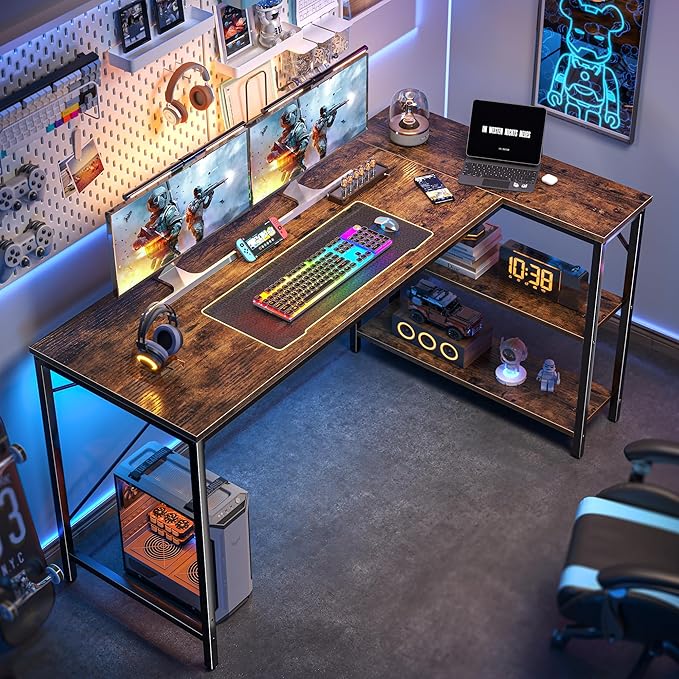 Huuger L Shaped Desk, 55 Inches Computer Desk - Image 6