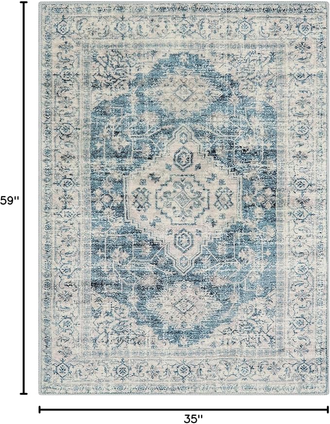 Lahome Oriental Area Rug, 3x5 Washable Rugs - Image 2