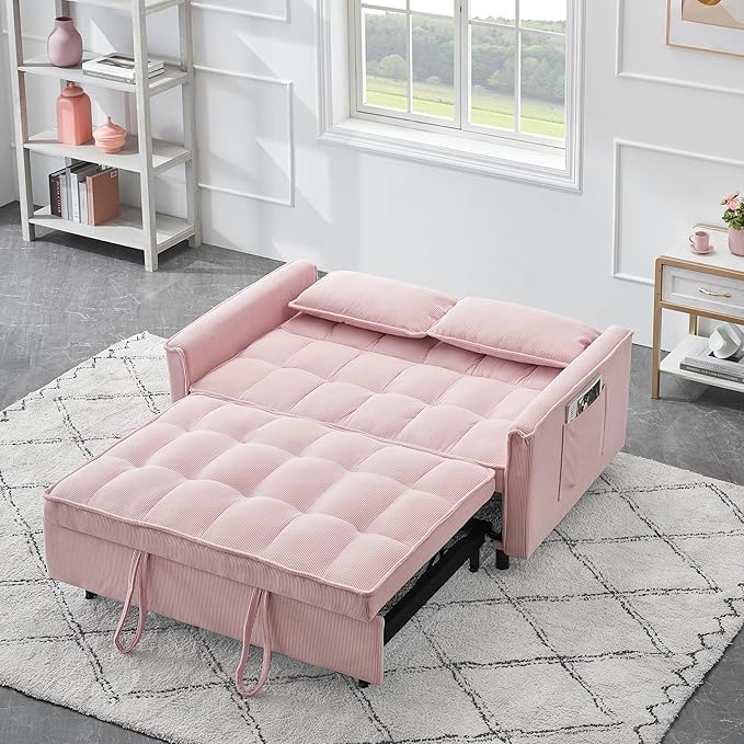 Ball & Cast Convertible Sofa Bed, Loveseat Sleeper Sofa W/Pull-Out Bed - Image 5