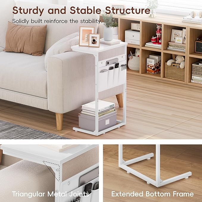 Vagusicc C Shaped End Table, Small Side Table - Image 6