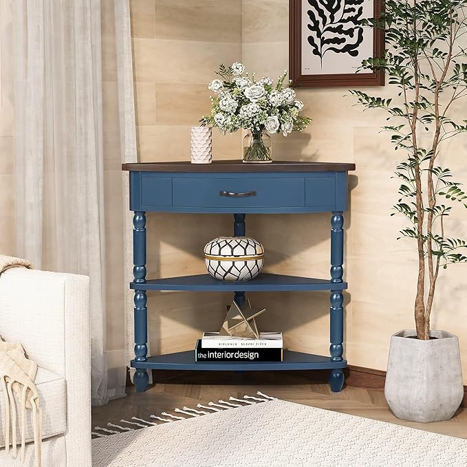 GDFStudio Trmxmbi 3 Tier Corner Console Table by GDFStudio