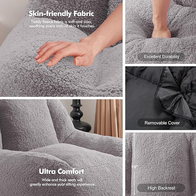 Homguava Bean Bag Chairs for Adults, Giant Beanbag Couch Adult Bean Bag Chair - Image 6