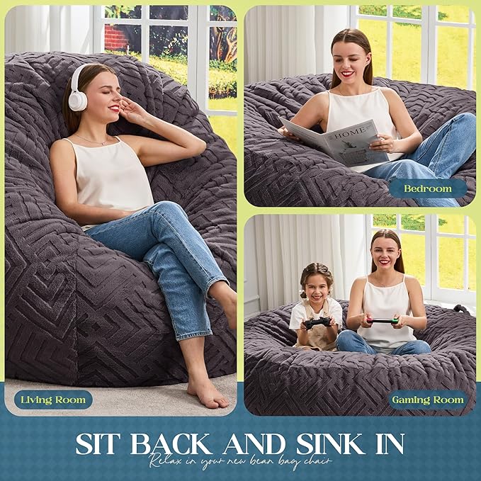 Hobestluk Bean Bag Chairs Adults Beanbag Chair - Image 5