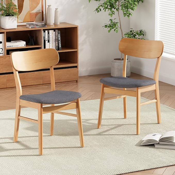 Merax 5-Piece Dining Set, Solild Wood Table & Chairs - Image 10