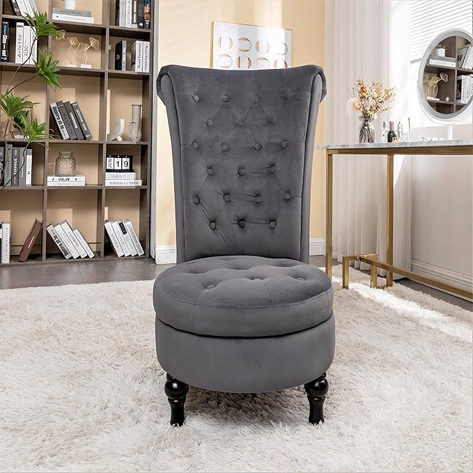 Container Furniture Direct Royal High-Back Velvet Accent Chair by ContainerDirect