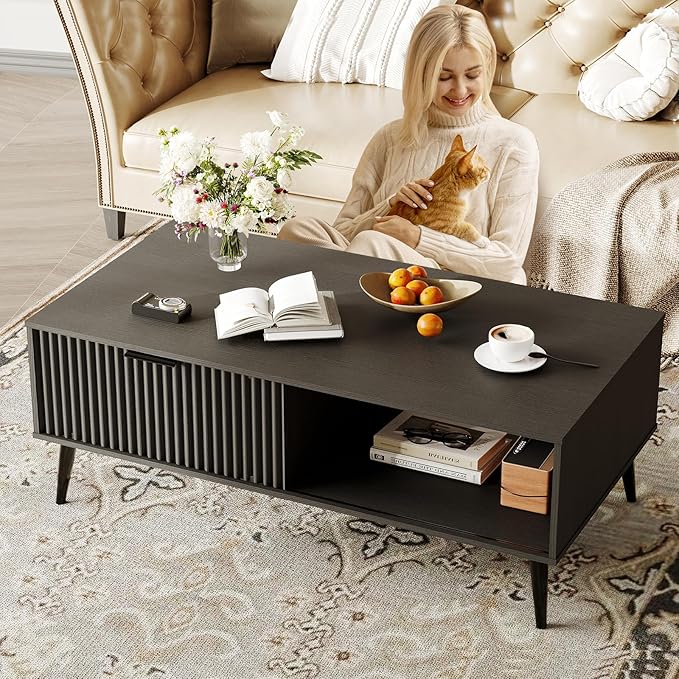 41.34''D Coffee Table, 2-Tiers Farmhouse Coffee Tables - Image 7