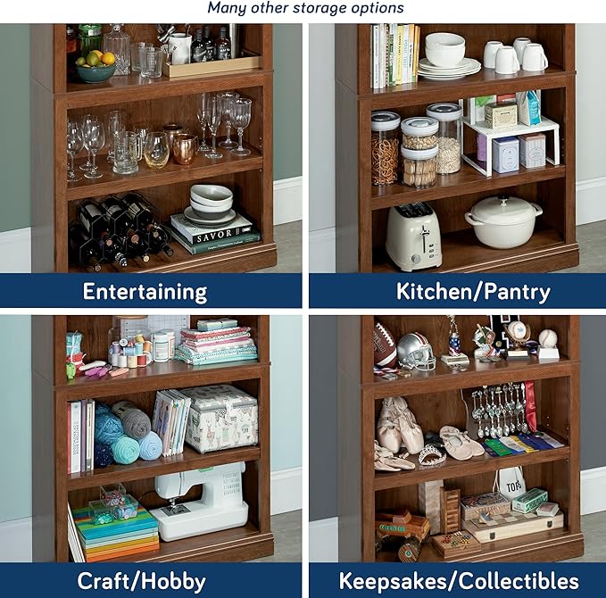 Sauder Miscellaneous Storage 5 Split Bookcase/Book Shelf, L: 35.28" x W: 13.23" - Image 7