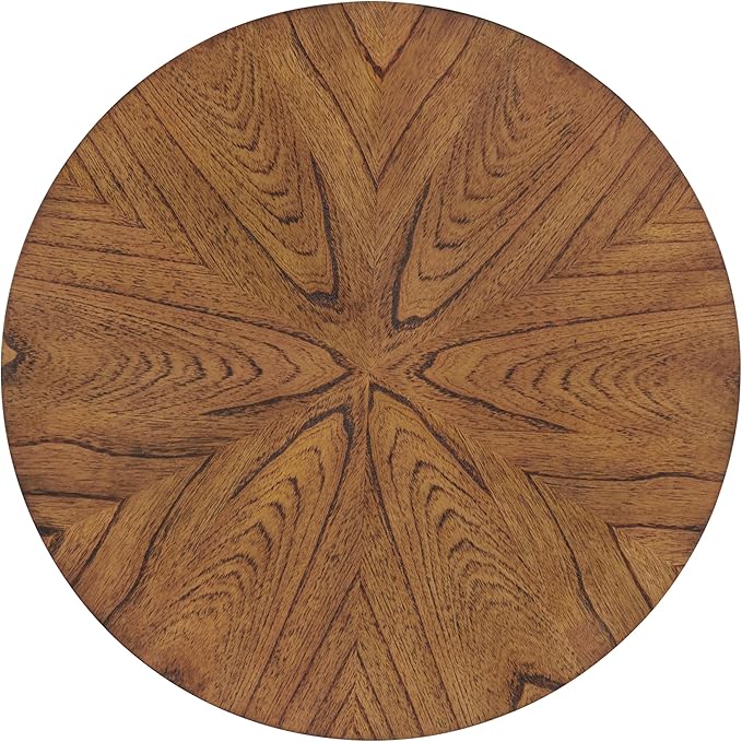 Martin Svensson Home LAX Two-Tone 20-Inch Caramel Brown Round Wood End Side - Image 6