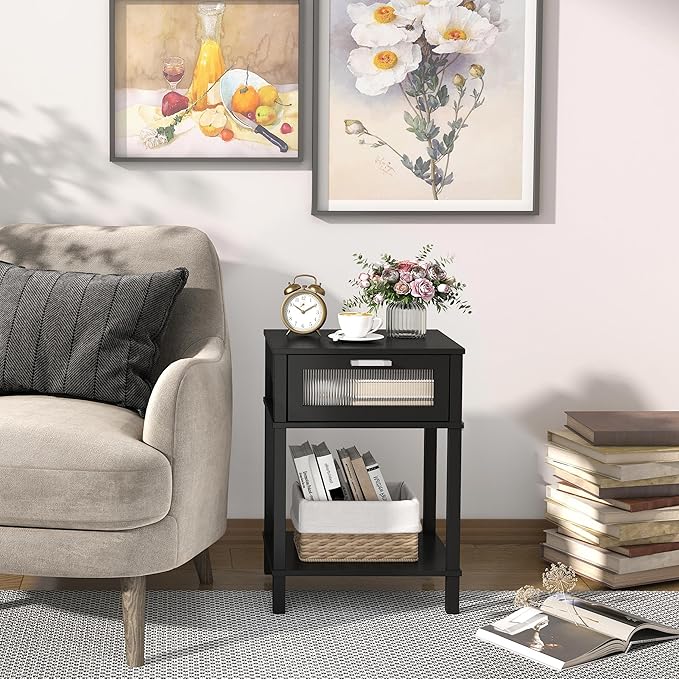 Nightstand Wooden Bedside Table - Image 2