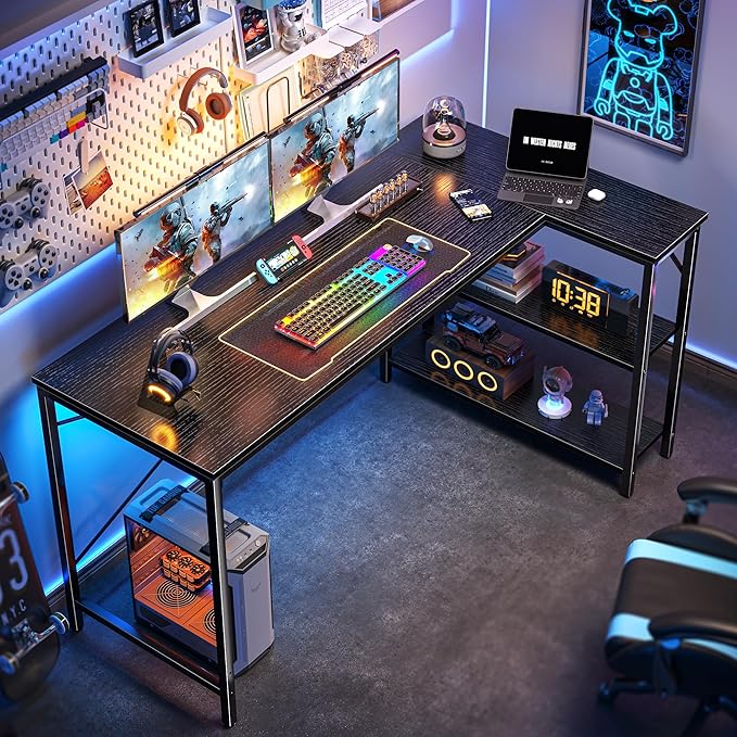 Huuger L Shaped Desk, 55 Inches Computer Desk - Image 6
