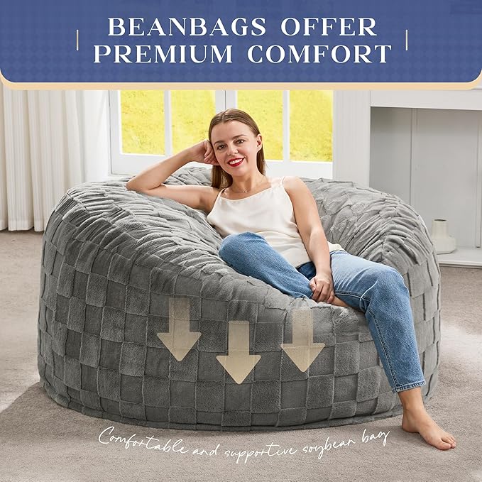 Hobestluk Bean Bag Chairs Beanbag Chair - Image 6