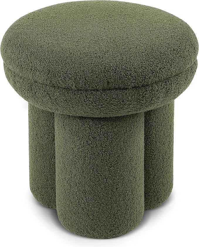 Furniture of America Rami Modern 18-inch Mushroom-Shape Upholstered Ottoman - Image 4