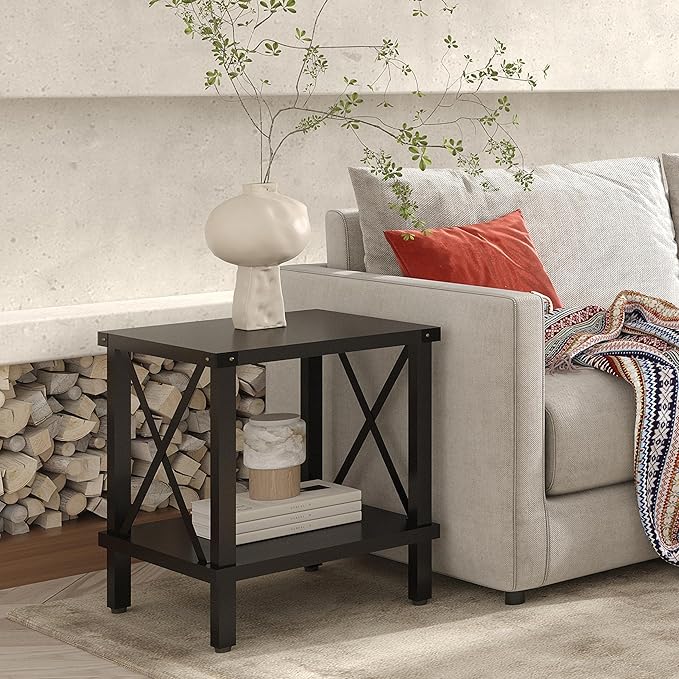 Large End Table Farmhouse Side Table Industrial Style Sofa Table Coffee Table - Image 2