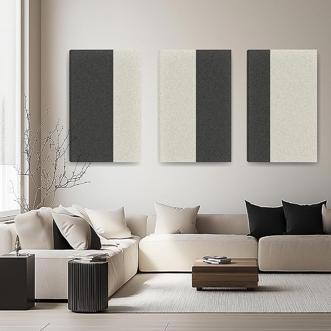 3-Pack Stitched Fabric Acoustic Panels Sound Absorbing, 3-Piece 35.5x23.6 by SoonGlobal