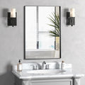 20x30 Inch Black Bathroom Mirror, Copper-Free Mirror, Aluminum Alloy Frame by LEDLUX