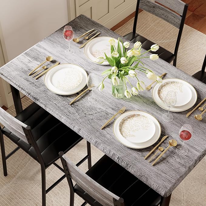 IRONCK Dining Table Set for 4, Wood Kitchen Table - Image 4