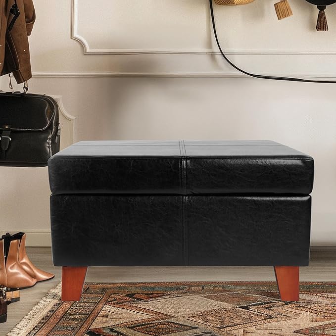 Homepop Home Decor |K2380-E169 | Luxury Large Faux Leather Square Storage - Image 2