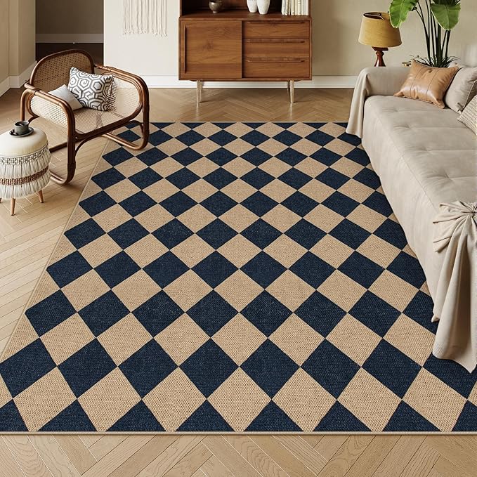 Lahome Checkered Easy Jute Outdoor Rug, Large 6x9 Rug by Lahome