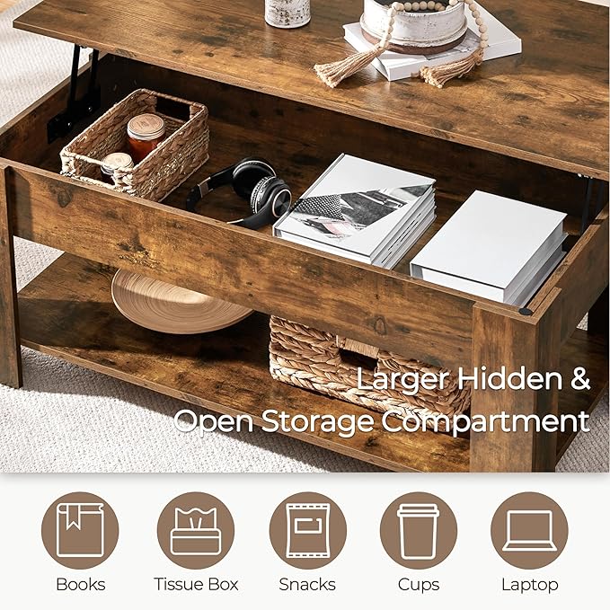 Yaheetech Coffee Table, 47.5in Lift top Coffee Table - Image 4