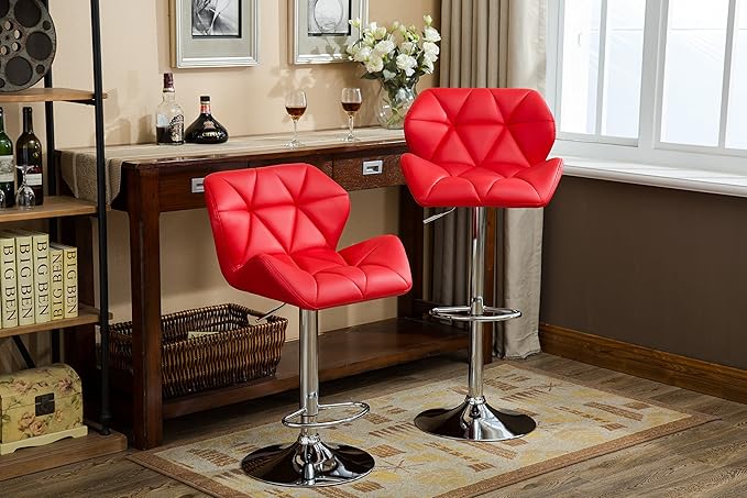 Roundhill Furniture Glasgow Contemporary Tufted Adjustable Height Hydraulic Red - Image 4