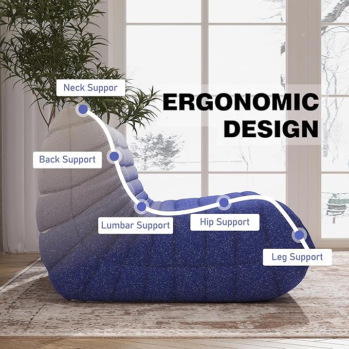 Bean Bag Chair, Loveseat Fireside Chair Bean Bag Sofa Large Bean Bag Chair - Image 5