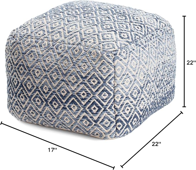 Anji Mountain 22"x22"x16" Handmade & Handcrafted Ottoman Pouf Comfortable Pouf - Image 2
