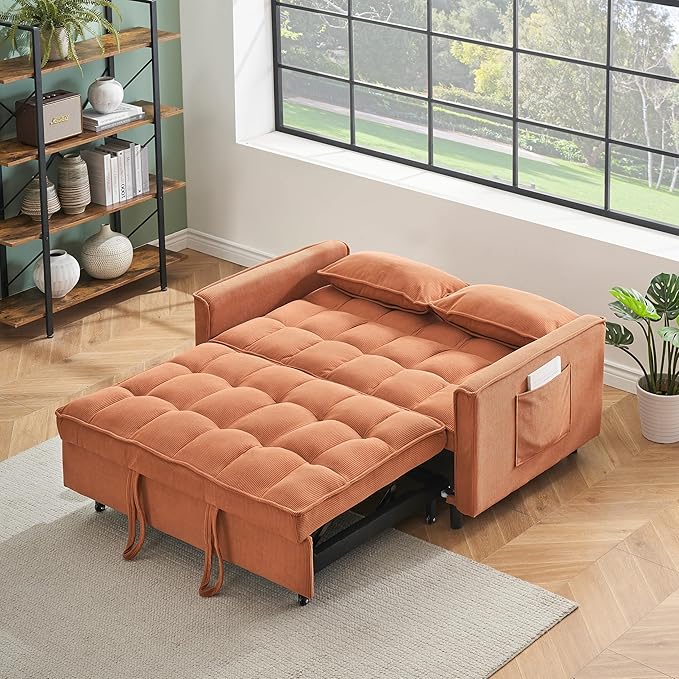 Ball & Cast Convertible Sofa Bed, Loveseat Sleeper Sofa W/Pull-Out Bed - Image 5