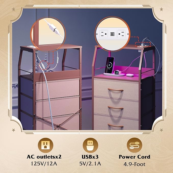 WLIVE 4 Drawer Dresser for Bedroom, Tall Night Stand Bed Side Table, End Table - Image 5