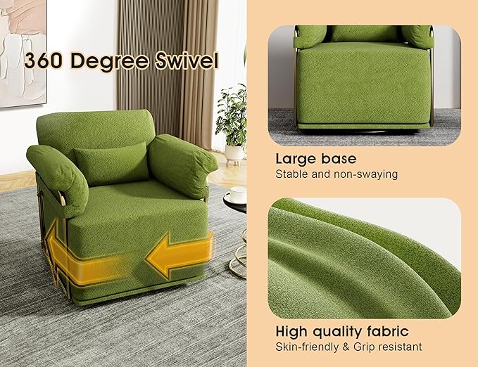 KEIKI Modern Comfy Swivel Accent Reading Chair - Image 7