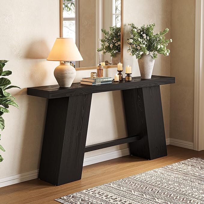 LITTLE TREE 70.8-Inch Long Black Console Table - Image 3