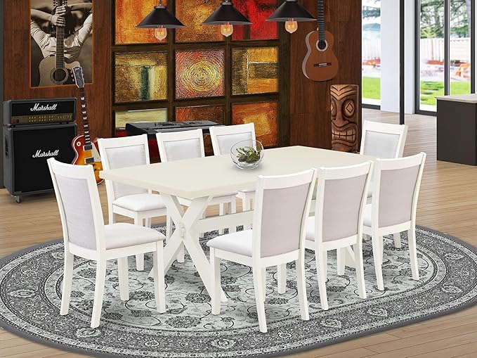 East West Furniture X027MZ001-9 9 Piece Modern Dining Table Set Includes a - Image 2