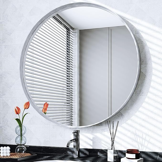 Suidia 30" x 30" Bathroom Mirror, Bathroom Vanity Mirror Metal Framed, - Image 2