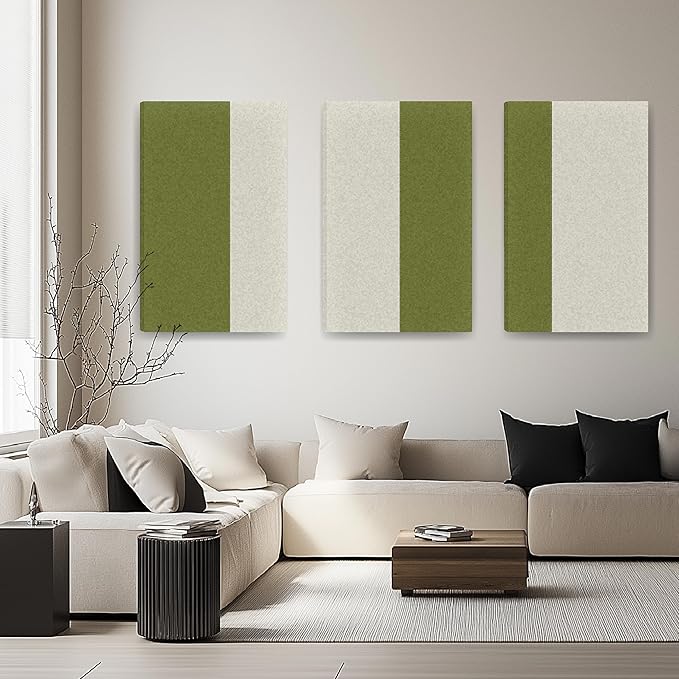 3-Pack Stitched Fabric Acoustic Panels Sound Absorbing, 3-Piece 35.5x23.6 by SoonGlobal