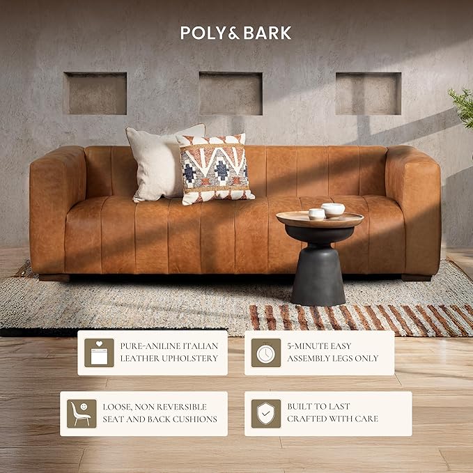 Poly & Bark Canale Leather Couch - Image 6