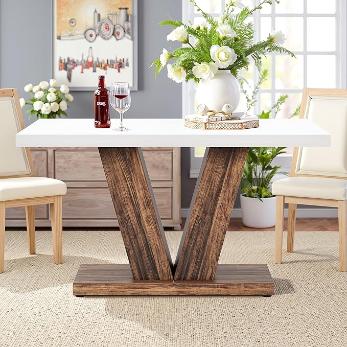 NicBex 47" Dining Table for 4 People, Farmhouse Dinner Table Small Dining Room - Image 7