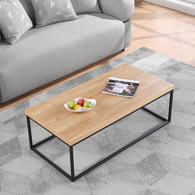 CENSI 47-Inch Natural Oak Accent Coffee Table/Center Table by CENSIFURNITURE