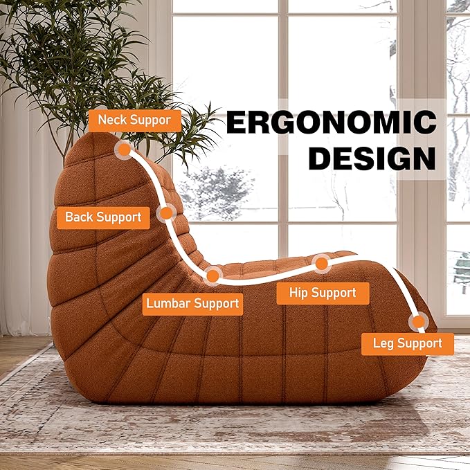 Bean Bag Chair, Loveseat Fireside Chair Bean Bag Sofa Large Bean Bag Chair - Image 5