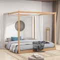 King Size Canopy Platform Bed by Unknown