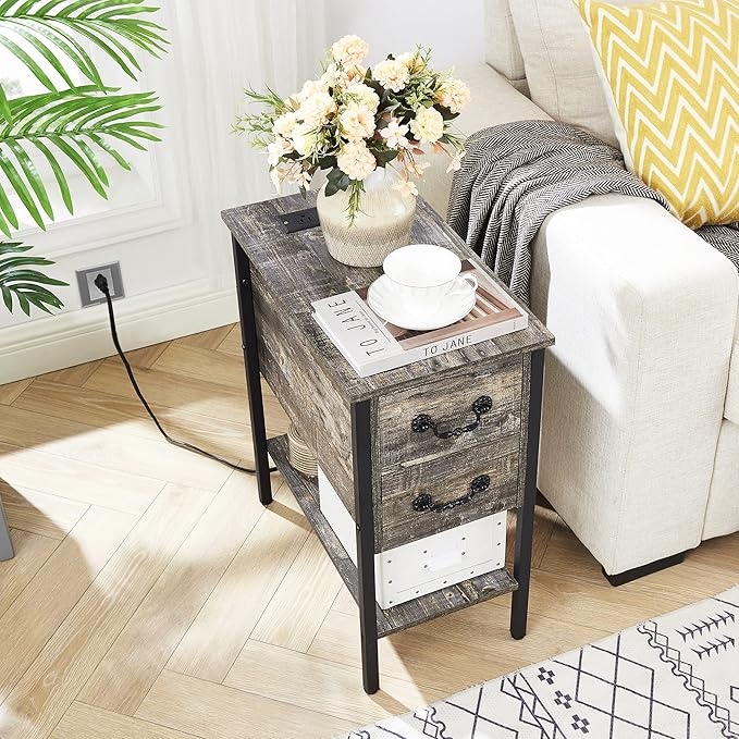 VECELO End Tables, Narrow Nightstands - Image 4