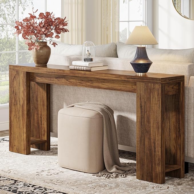 Tribesigns 70.9-Inch Extra Long Console Table, Farmhouse Wood Sofa Table Behind - Image 4